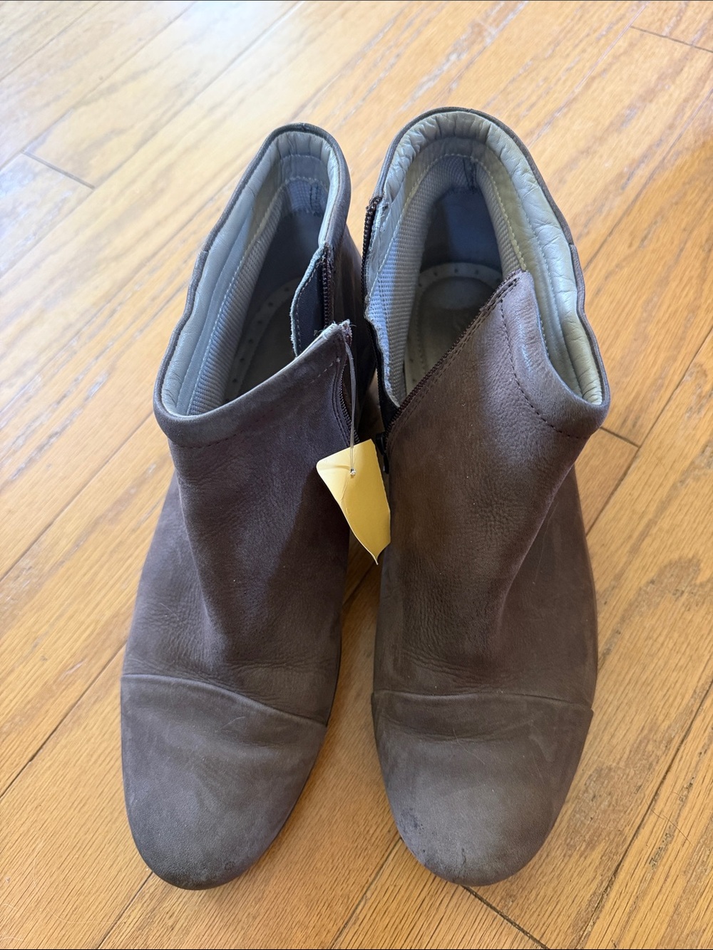 Ecco Brown Suede Wedge Ankle Boots